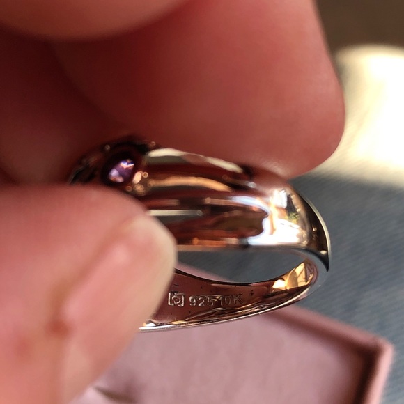 Lorenzo Wht/Rose Gold Amethyst & Wht Sapphire Ring - Picture 6 of 6